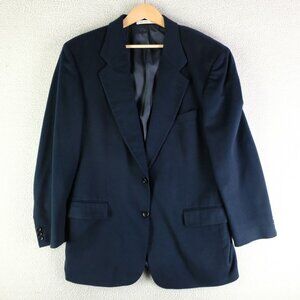 Hugo Boss Blazer Mens 42L Blue 100% Cashmere Loro Piana Two Button Business